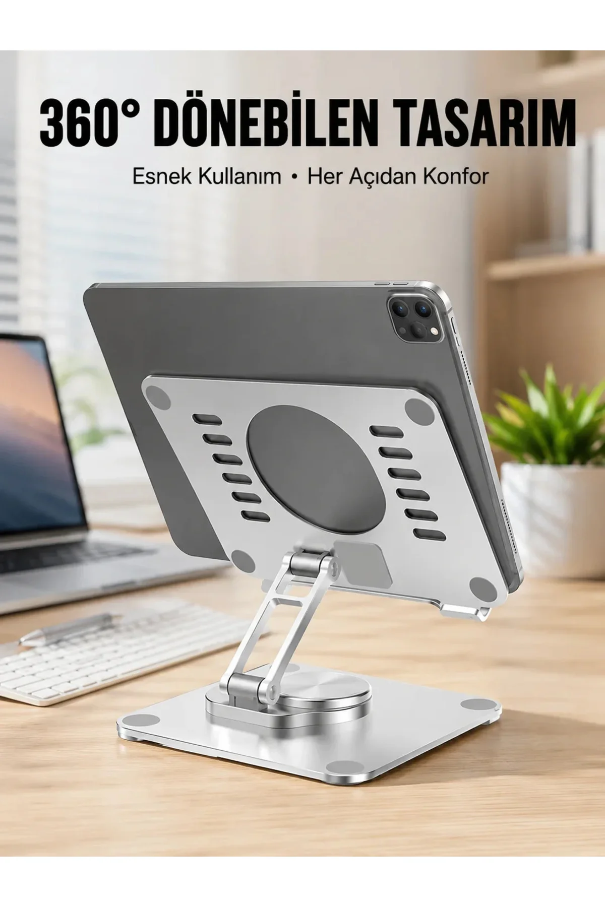 Çift Eksenli Ayarlanabilir Tablet Destek Standı Yeni Nesil Çift Eksenli Ayarlanabilir Tablet Destek Standı Yeni Nesil