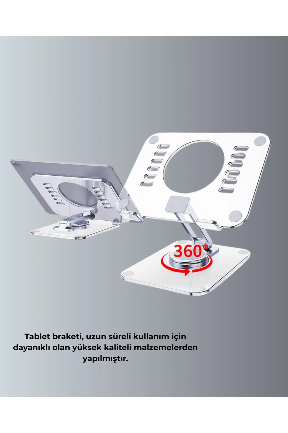 Çift Eksenli Ayarlanabilir Tablet Destek Standı Yeni Nesil Çift Eksenli Ayarlanabilir Tablet Destek Standı Yeni Nesil - Görsel 5