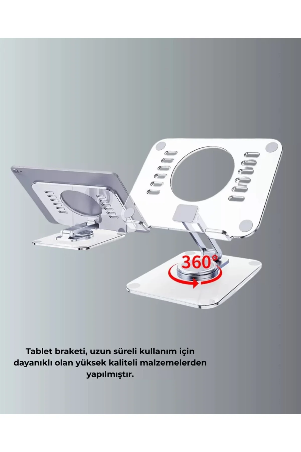 Çift Eksenli Ayarlanabilir Tablet Destek Standı Yeni Nesil Çift Eksenli Ayarlanabilir Tablet Destek Standı Yeni Nesil - Görsel 5