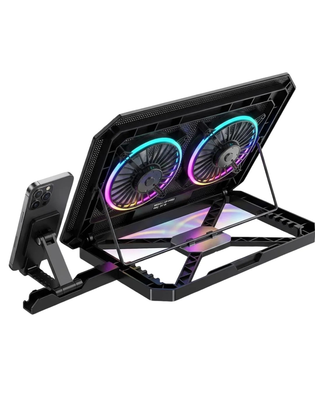Çift Fanlı Laptop Soğutucu RGB Işıklı Sessiz Notebook Standı