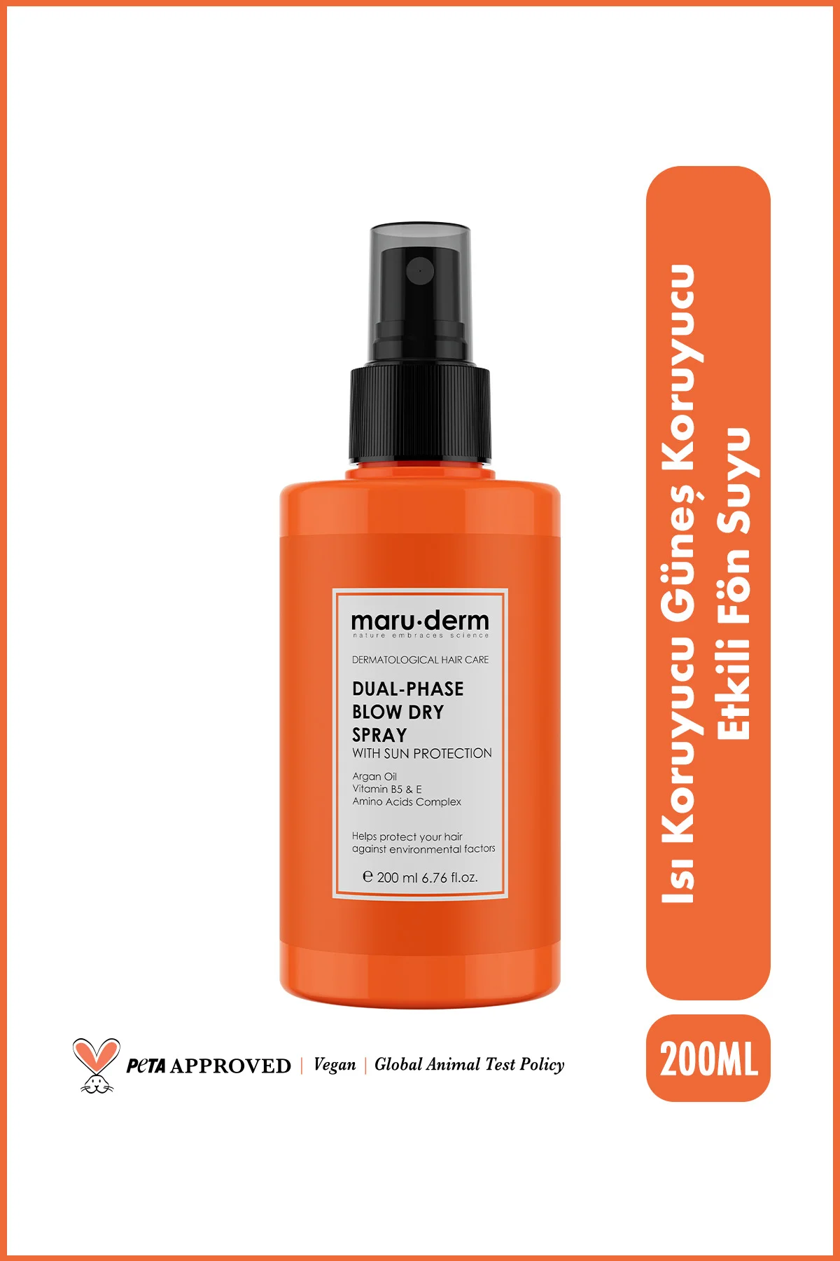 Çift Fazlı Isı Koruyucu Güneş Koruyucu Etkili Fön Suyu 200 ML | T