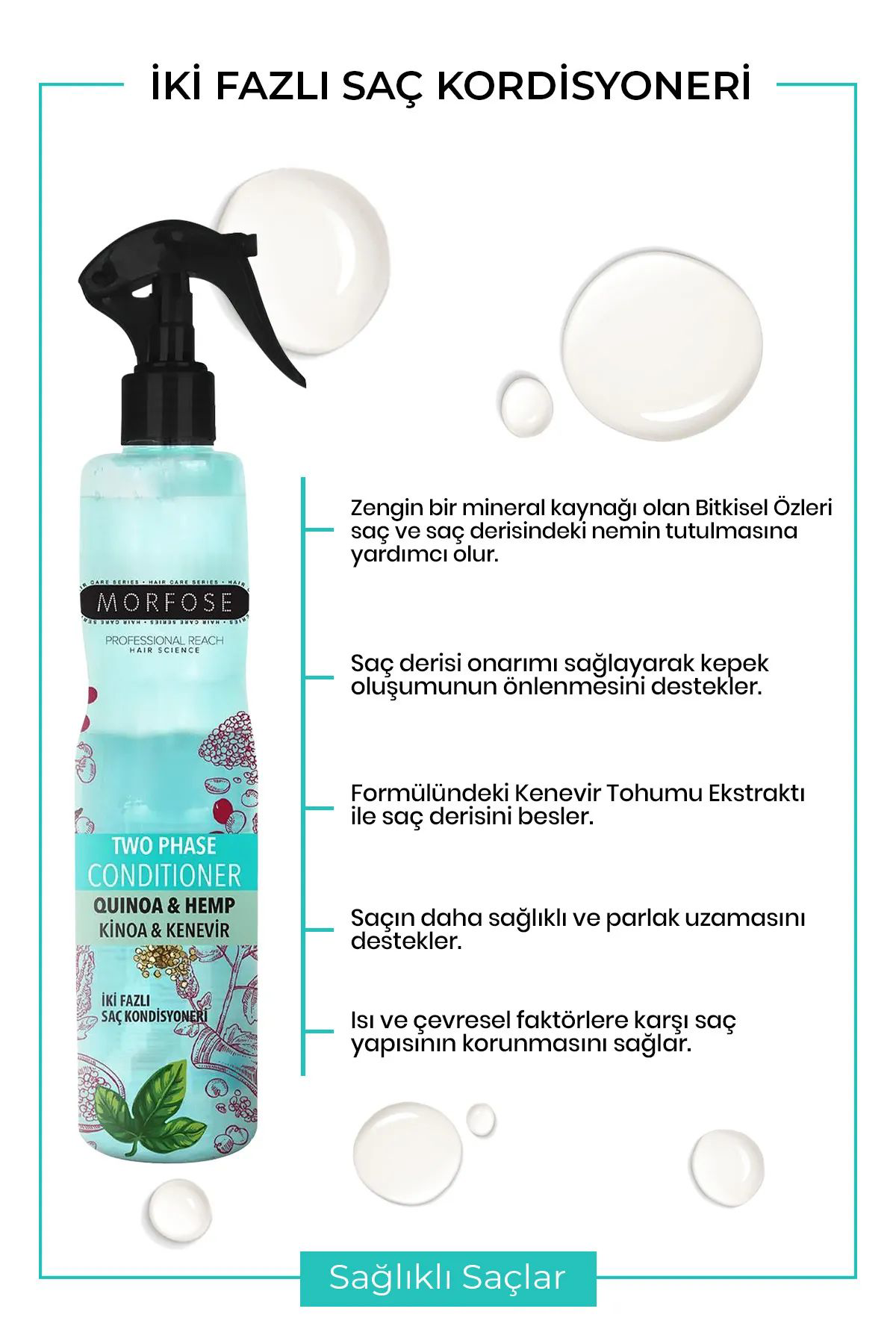 Çift Fazlı Kinoa & Kenevir Kondisyoner Fön Suyu 400 ML - mrfs