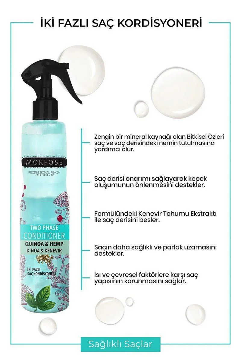 Çift Fazlı Kinoa & Kenevir Kondisyoner Fön Suyu 400 ML - Saç Koruma & Isı Koruması Fiyatı, Yorumları ve Özellikleri