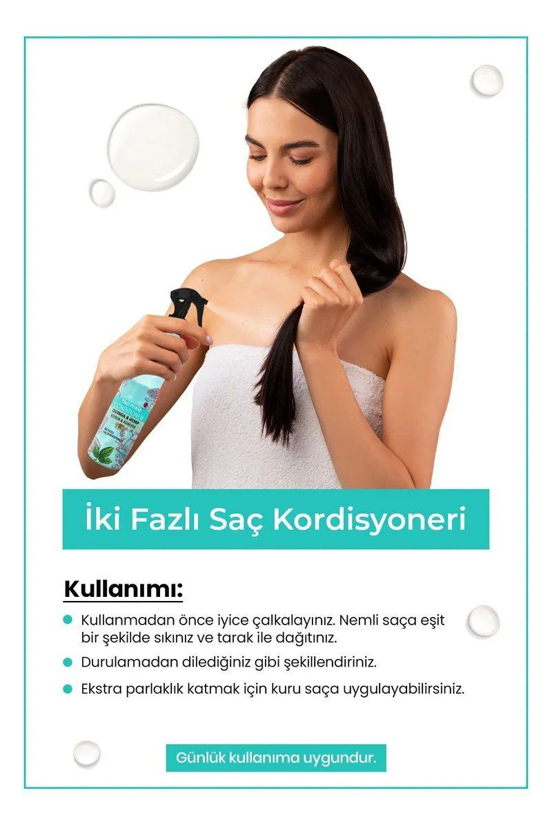 Çift Fazlı Kinoa & Kenevir Kondisyoner Fön Suyu 400 ML - Saç Koruma & Isı Koruması Fiyatı, Yorumları ve Özellikleri
