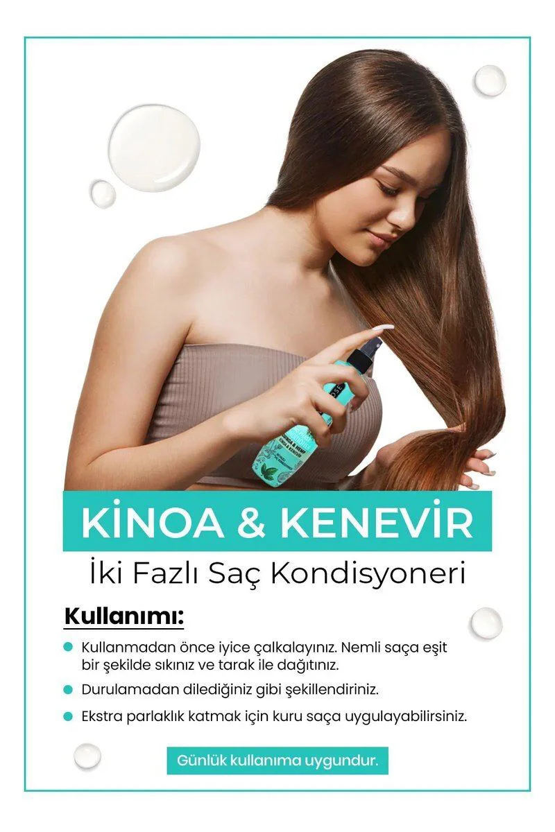 Çift Fazlı Kinoa & Kenevir Kondisyoner Fön Suyu 240 ML - Saçları Isıdan Koru Fiyatı, Yorumları ve Özellikleri