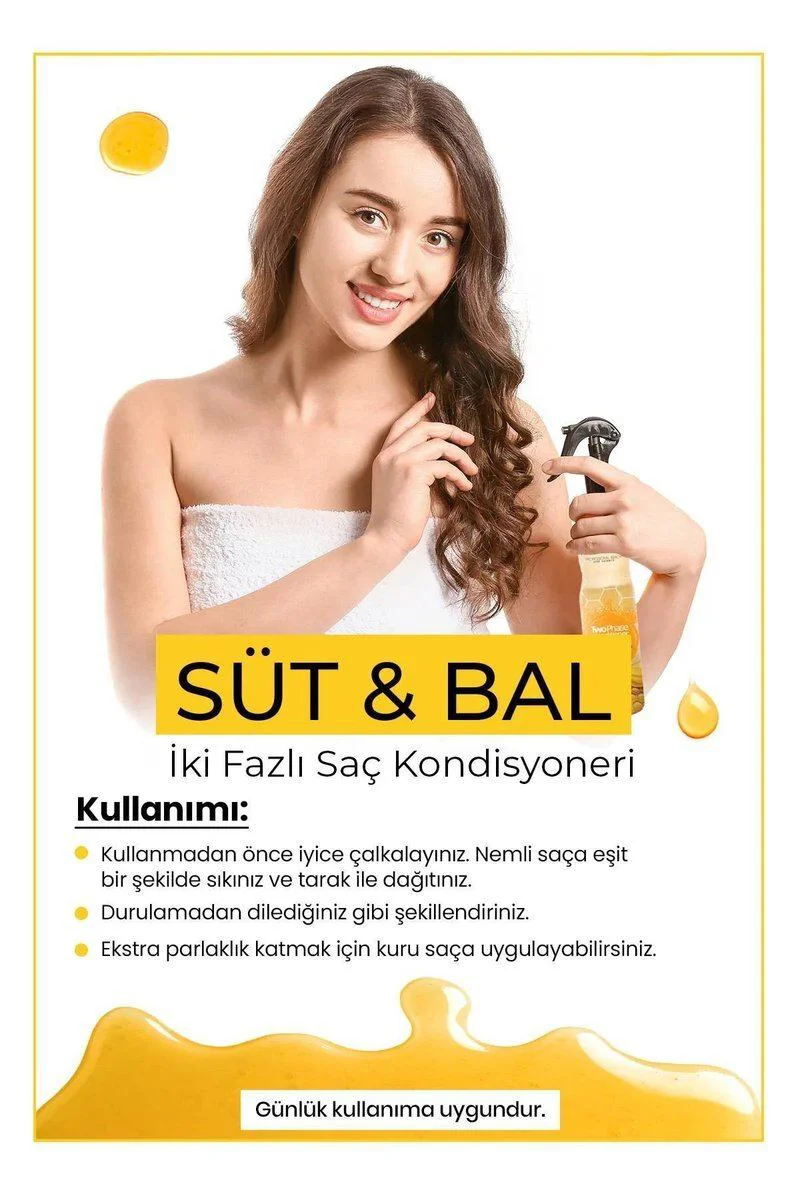 Çift Fazlı Süt & Bal Kondisyoner Fön Suyu 240 ML - Saçları Besler ve Korur Fiyatı, Yorumları ve Özellikleri