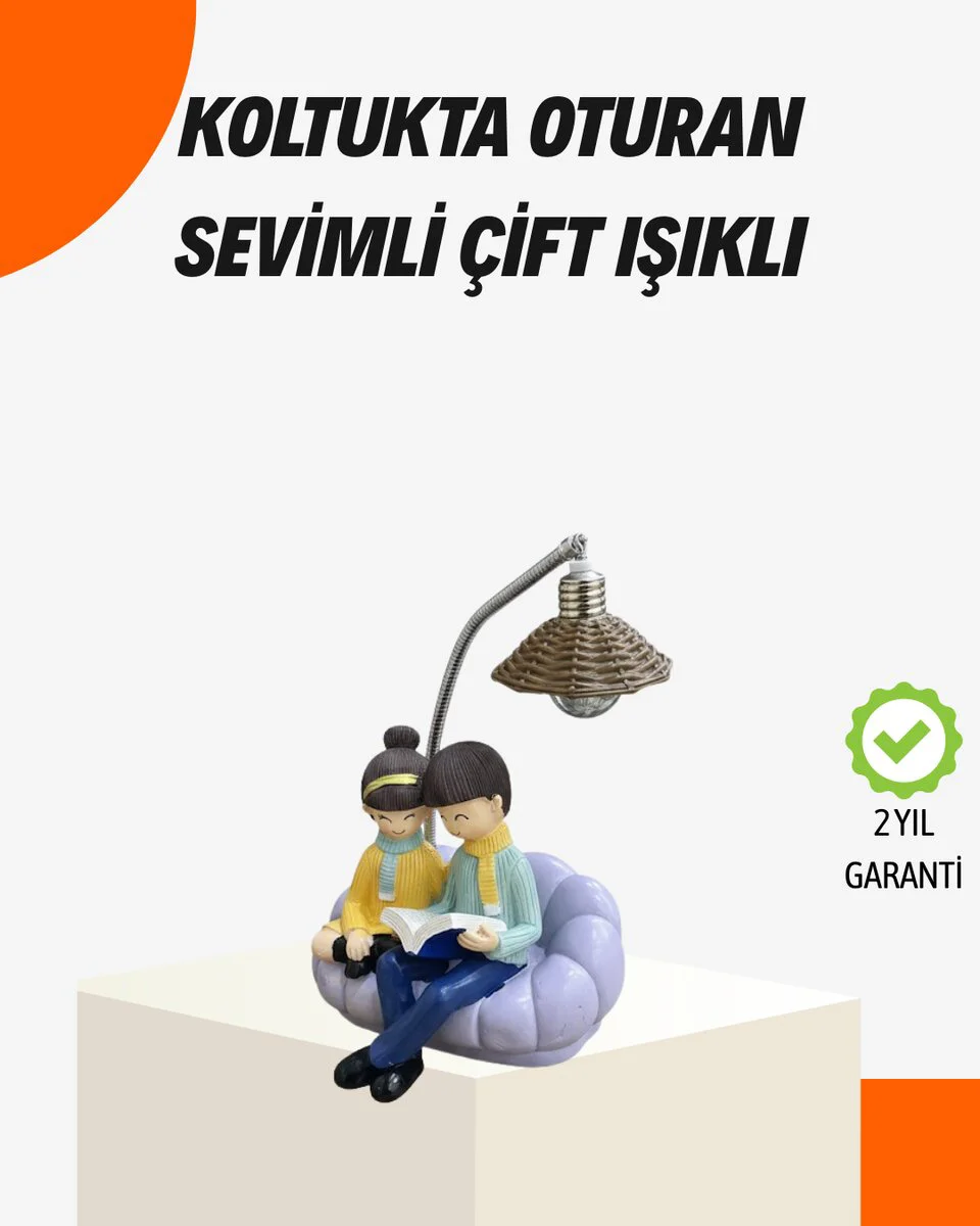 Çift Figürlü LED Masa Lambası - Romantik Okuyan Çift Tasarımı ve Atmosfer Yaratan Aydınlatma