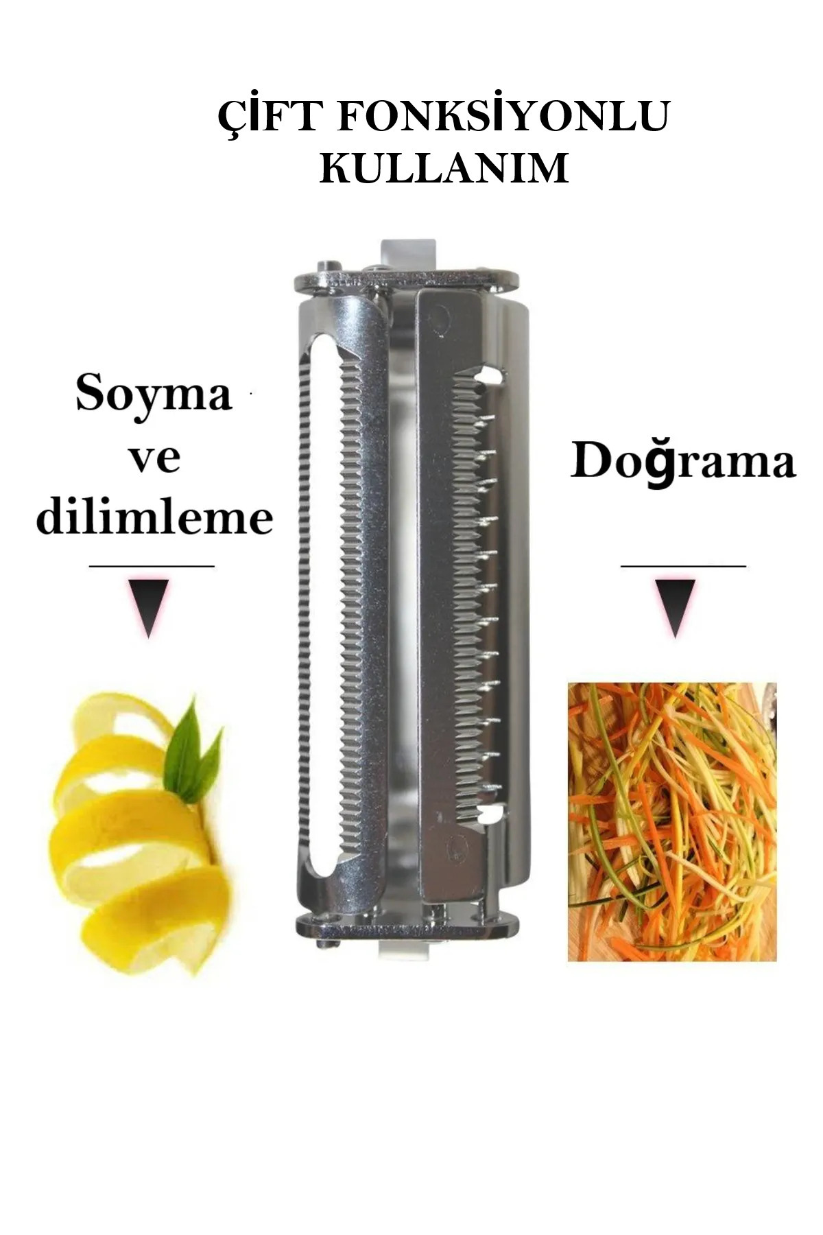 Çift Foksiyonlu Jülyen Meyve Sebze Soyacak Salatalık Havuç Elma K