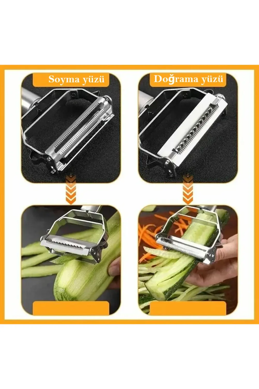 Çift Foksiyonlu Jülyen Meyve Sebze Soyacak Salatalık Havuç Elma K