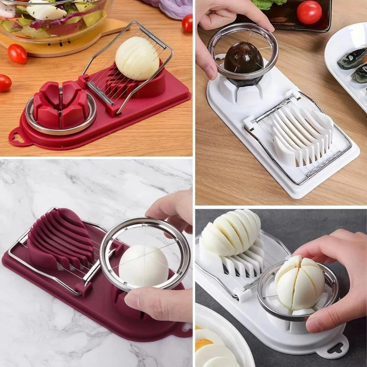 Çift Fonksiyonlu Eşit Yumurta Meyve Dilimleyici Kesici Dilimleyici Aparat Çift Fonksiyonlu Eşit Yumurta Meyve Dilimleyici Kesici Dilimleyici Aparat