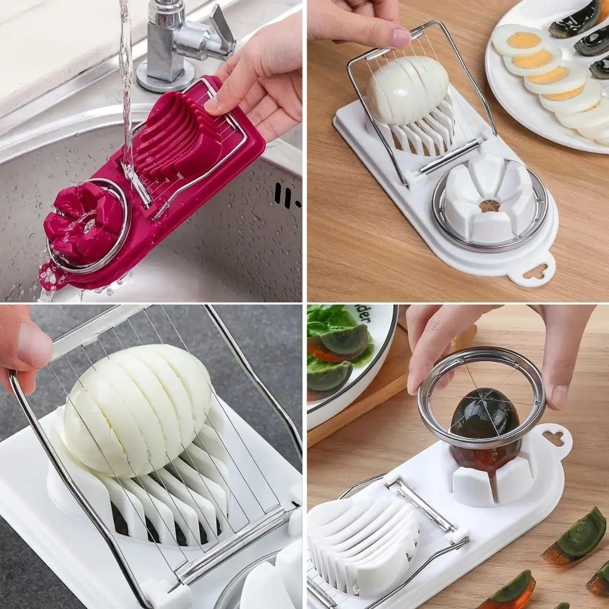 Çift Fonksiyonlu Eşit Yumurta Meyve Dilimleyici Kesici Dilimleyici Aparat Çift Fonksiyonlu Eşit Yumurta Meyve Dilimleyici Kesici Dilimleyici Aparat