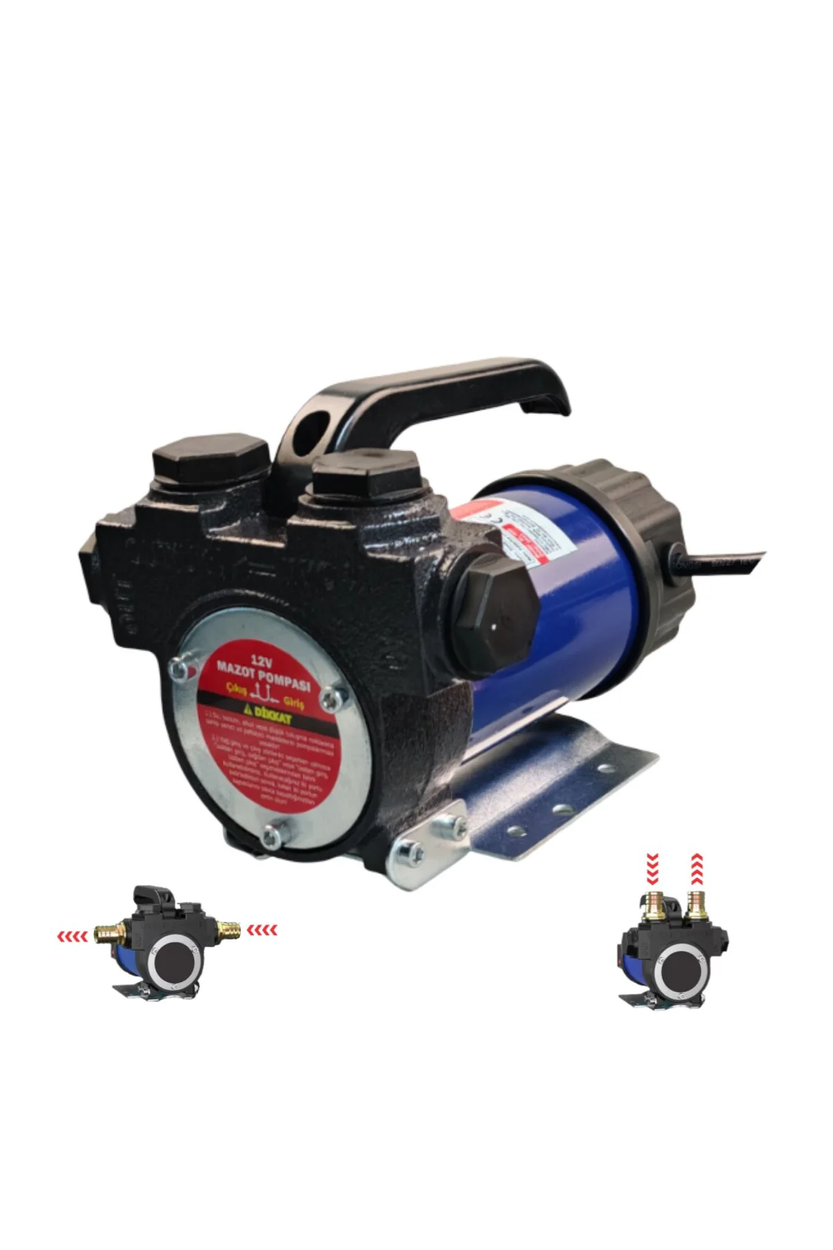 Çift Giriş Çıkışlı Yakıt Aktarma Pompası 12V - 400W Çift Giriş Çıkışlı Yakıt Aktarma Pompası 12V - 400W