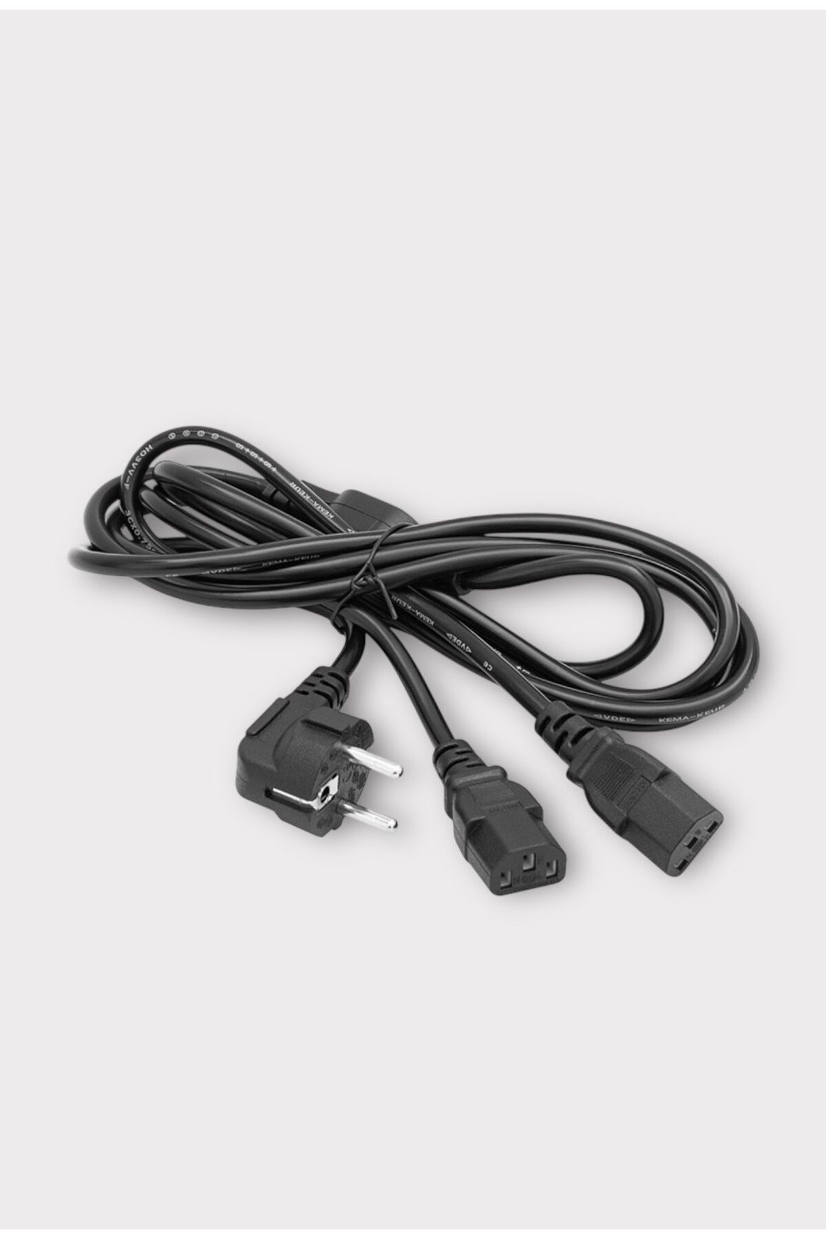 ÇİFT GÜÇ ÇIKIŞLI 1.8 METRE PC POWER KABLOSU DİŞİ IEC C13 AC220V T