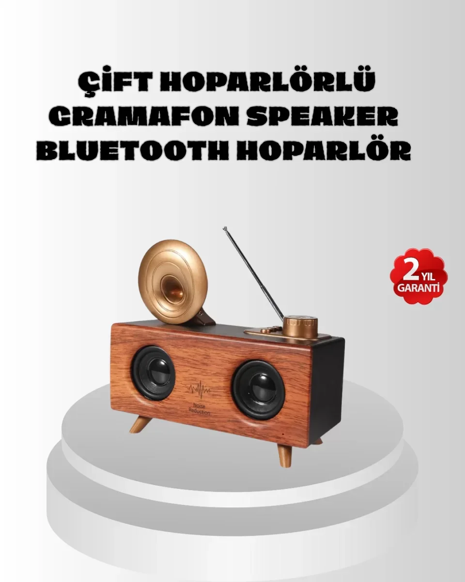 Çift Hoparlörlü Retro Bluetooth Speaker 1800mAh Bataryalı AUX USB SD Kartlı - Lisinya Çift Hoparlörlü Retro Bluetooth Speaker 1800mAh Bataryalı AUX USB SD Kartlı - Lisinya