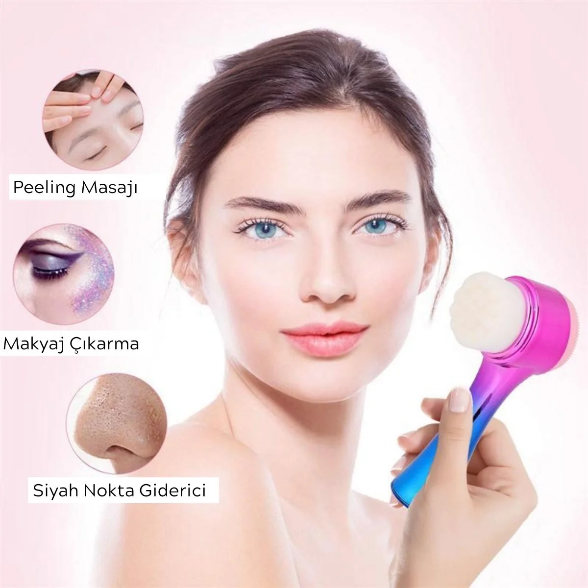 Çift İşlevli Renkli Cilt Yüz Temizleme Fırçası Peeling Masaj Etkili Gözenek Temizleyici Alet Bx40 Fiyatı, Yorumları ve Özellikleri
