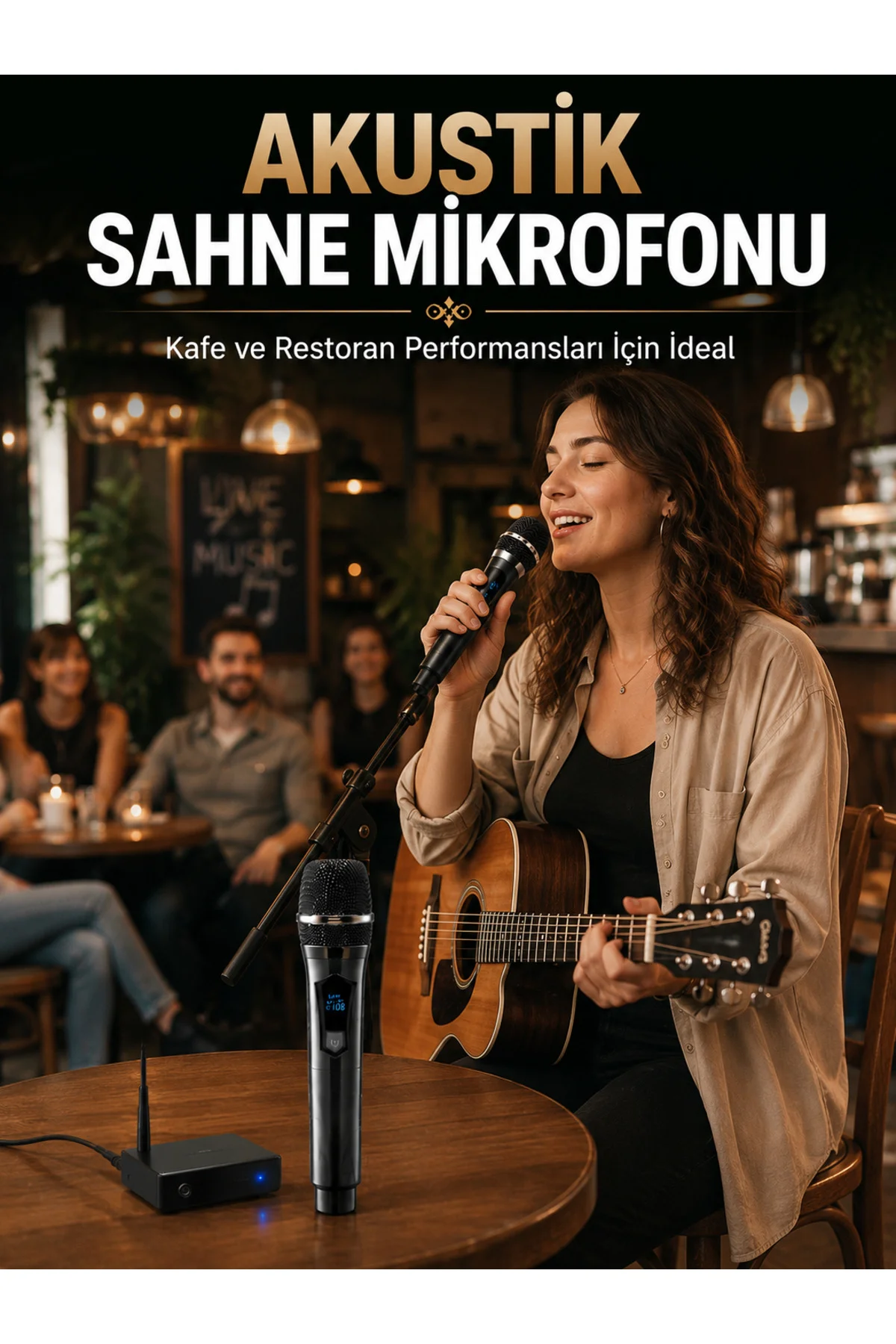 Çift Kablosuz El Mikrofonu Net Ses Kalitesi ve Dijital Gösterge