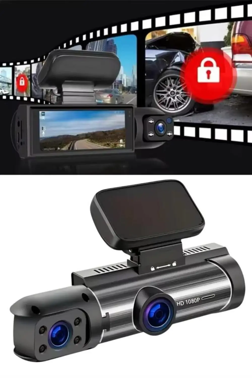 Çift Kameralı Araç Kamerası Ön ve Arka Kameralı