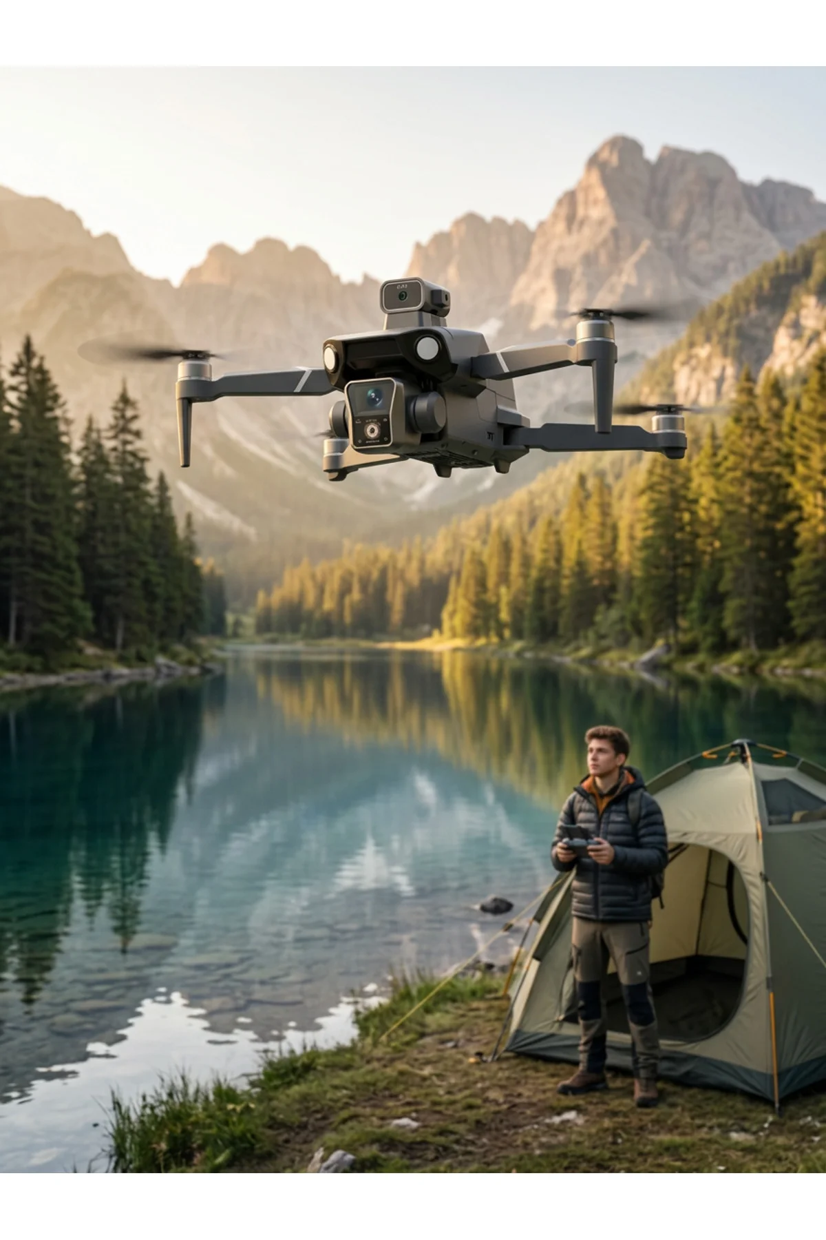 Çift Kameralı GPS Drone Geniş Açılı Havadan Görüntüleme Sistemi - Görsel 2