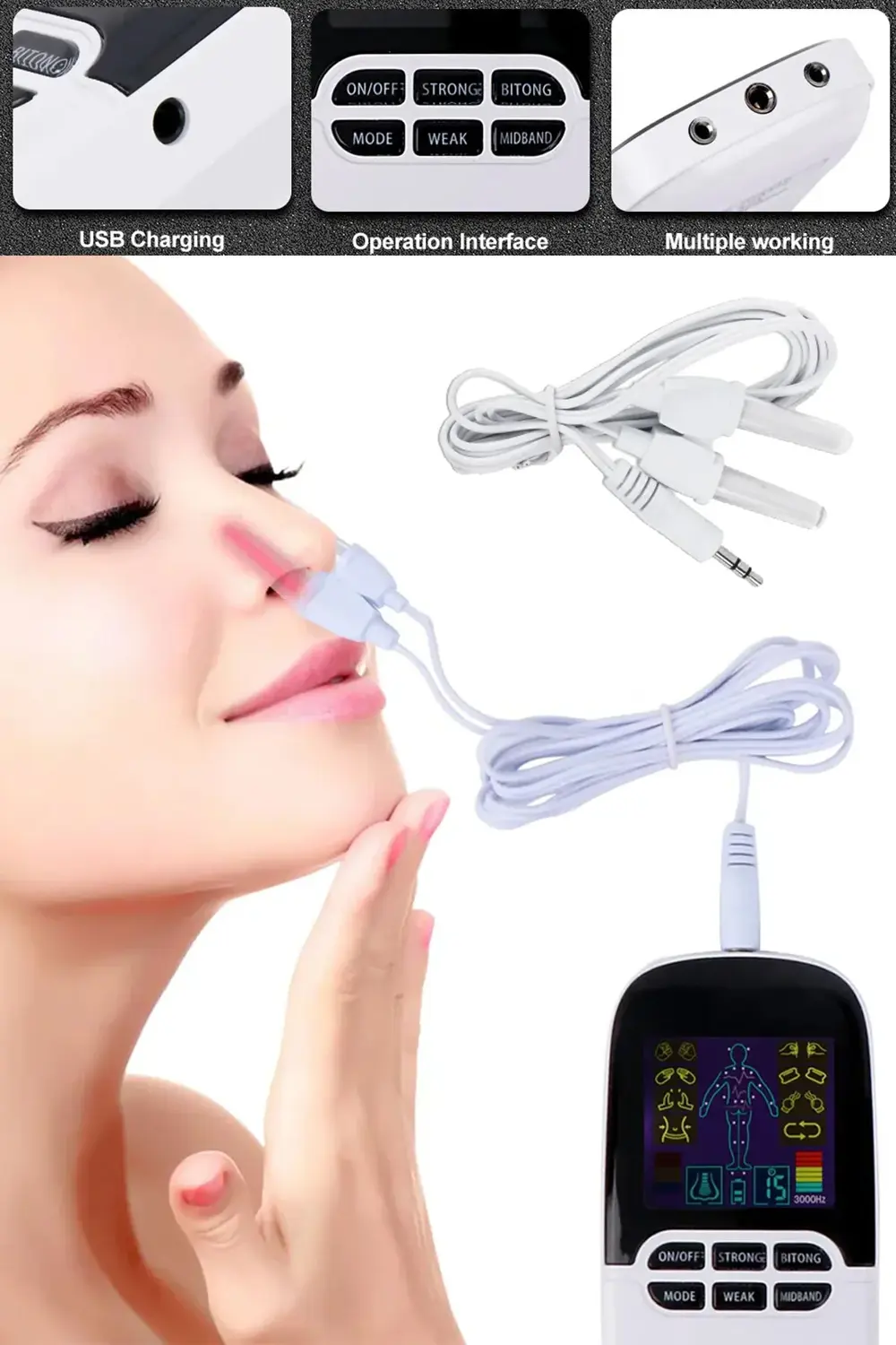 Çift Kanallı Şarjlı Renkli Ekranlı 8 Pedli Fizik Tedavi Tens Ciha