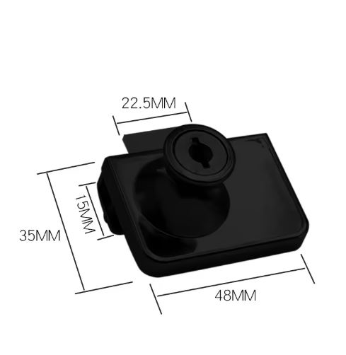 Çift Kanatlı Siyah Vitrin Cam Kilidi