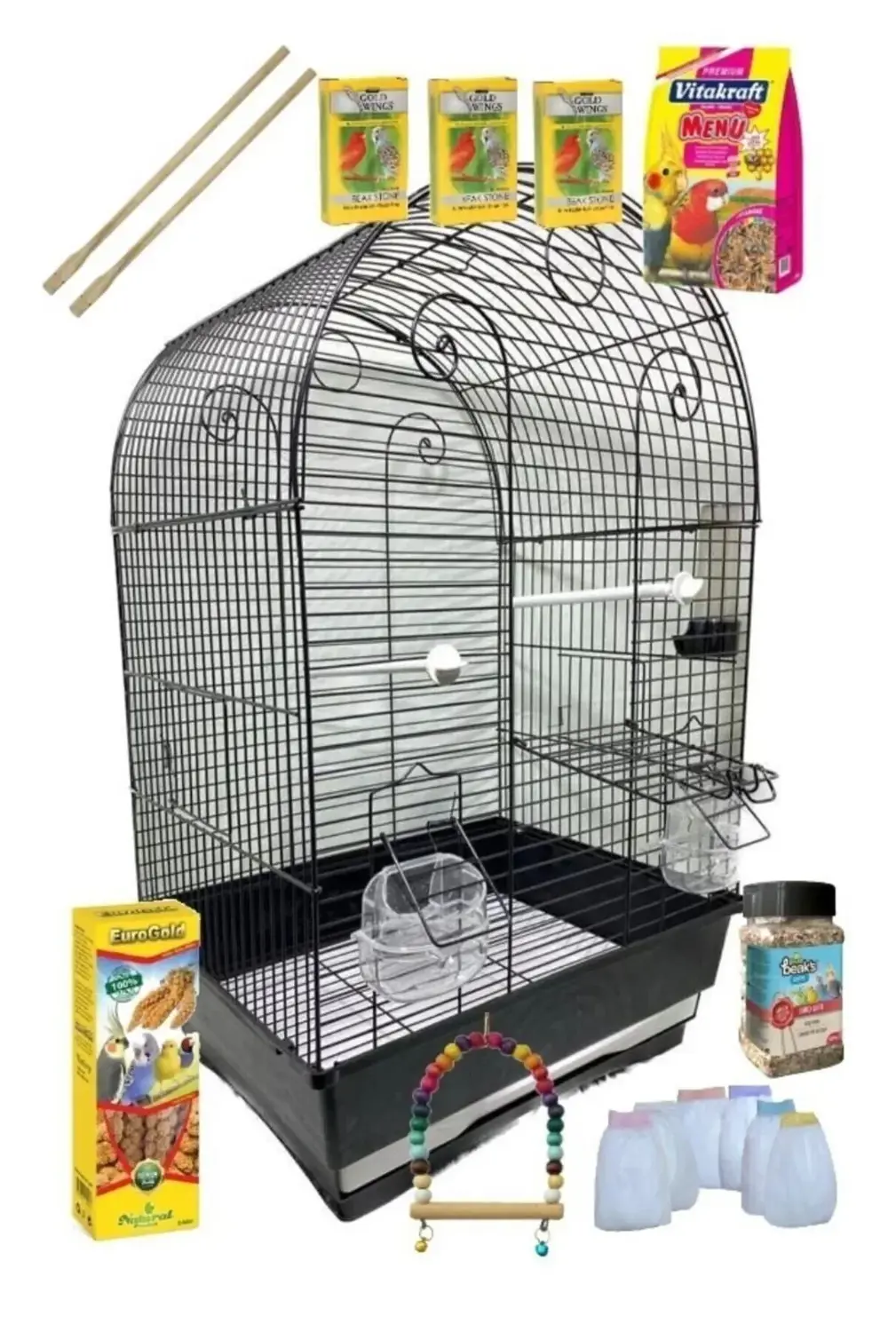 Çift Kapılı Orta Boy Hediyeli Muhabbet Kuşu Kafesi