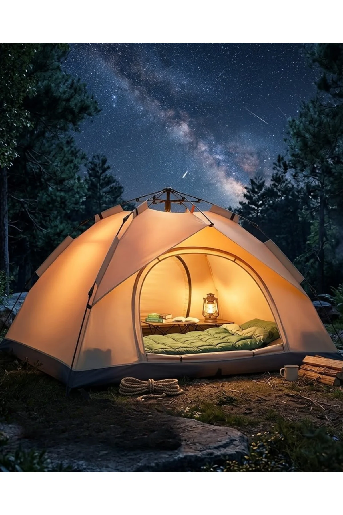 Çift Katmanlı Kamp Çadırı Otomatik Kurulum Suya Dayanıklı Outdoor Çadır - Lisinya
