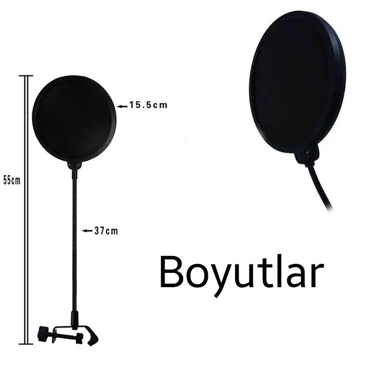 Çift Katmanlı Mikrofon Pop Filtresi 15 cm - Stüdyo Kayıt & YouTube