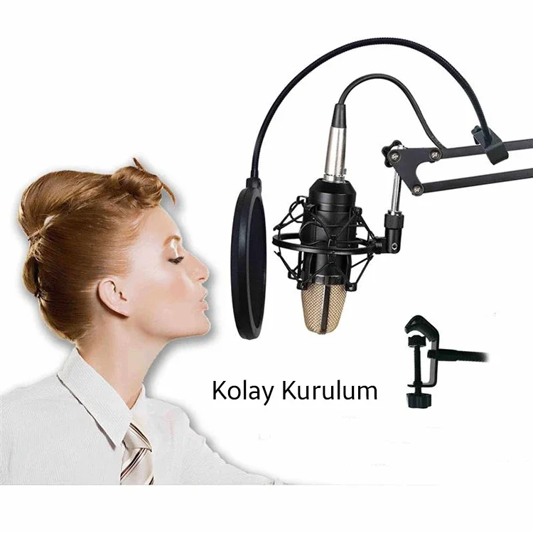 Çift Katmanlı Mikrofon Pop Filtresi 15 cm - Stüdyo Kayıt & YouTube