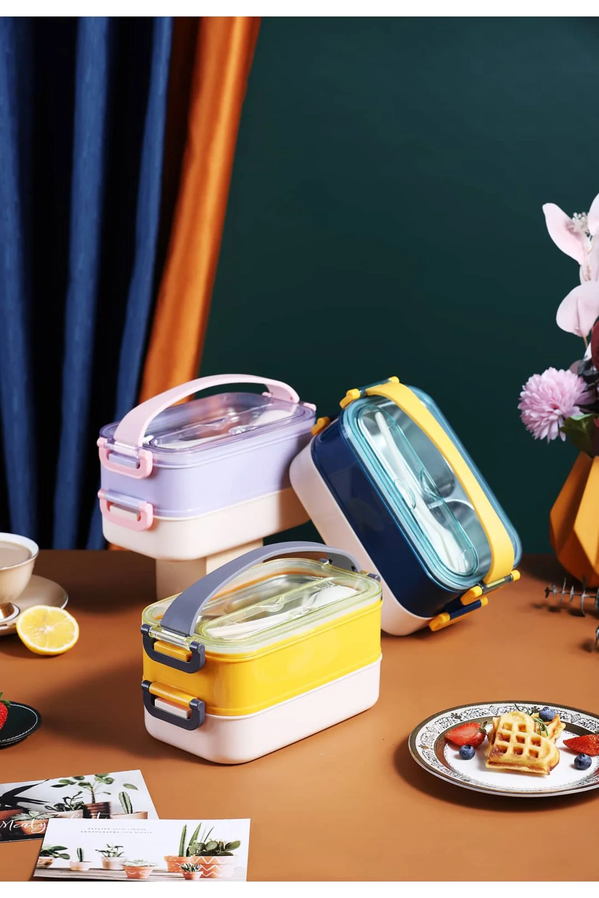 Çift Katmanlı Paslanmaz Çelik Beslenme Kabı-1400 ml (Çatallı Kaşı