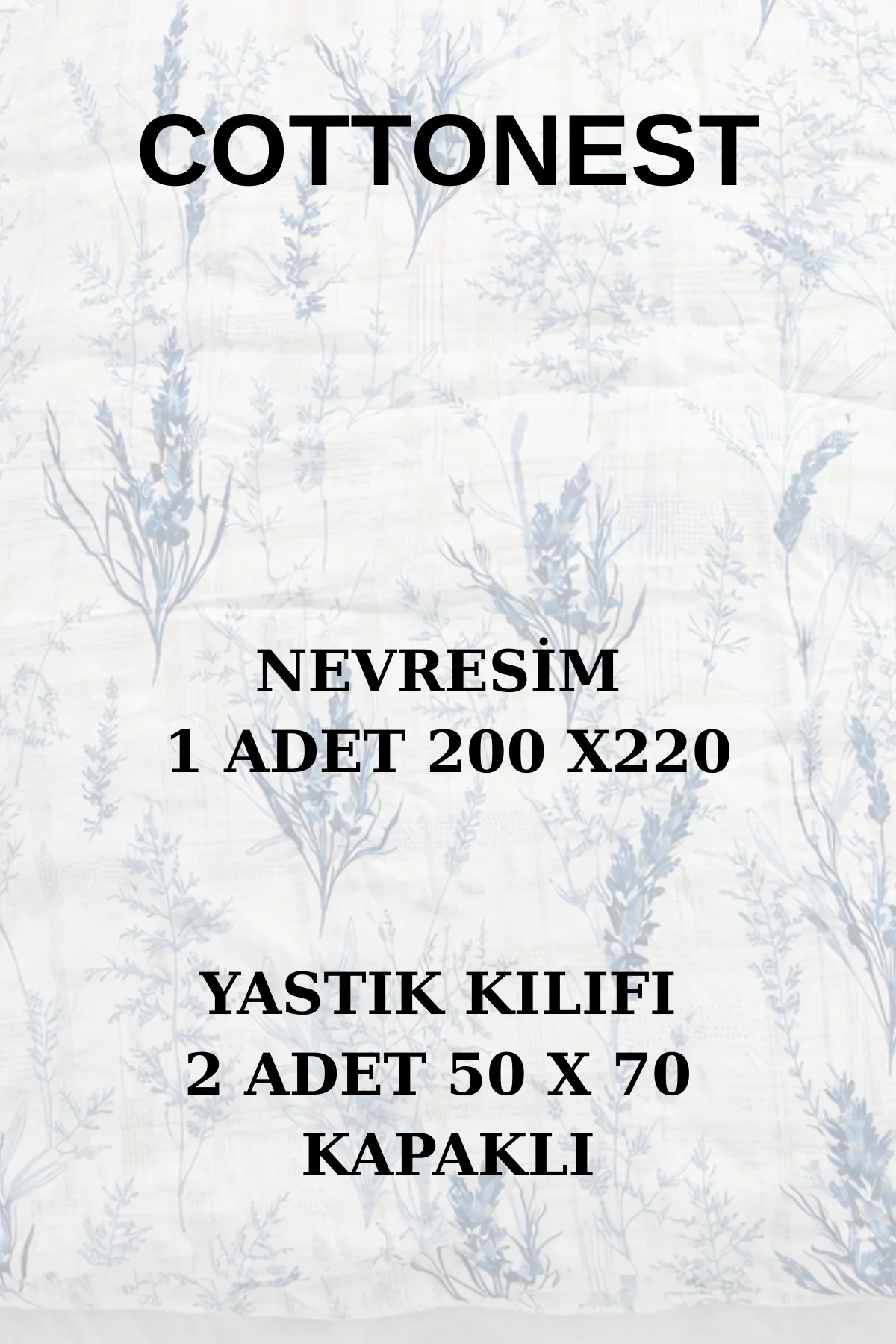 Çift Kişilik Desenli Pamuklu Nevresim Seti 200x220 cm | Yumuşak D