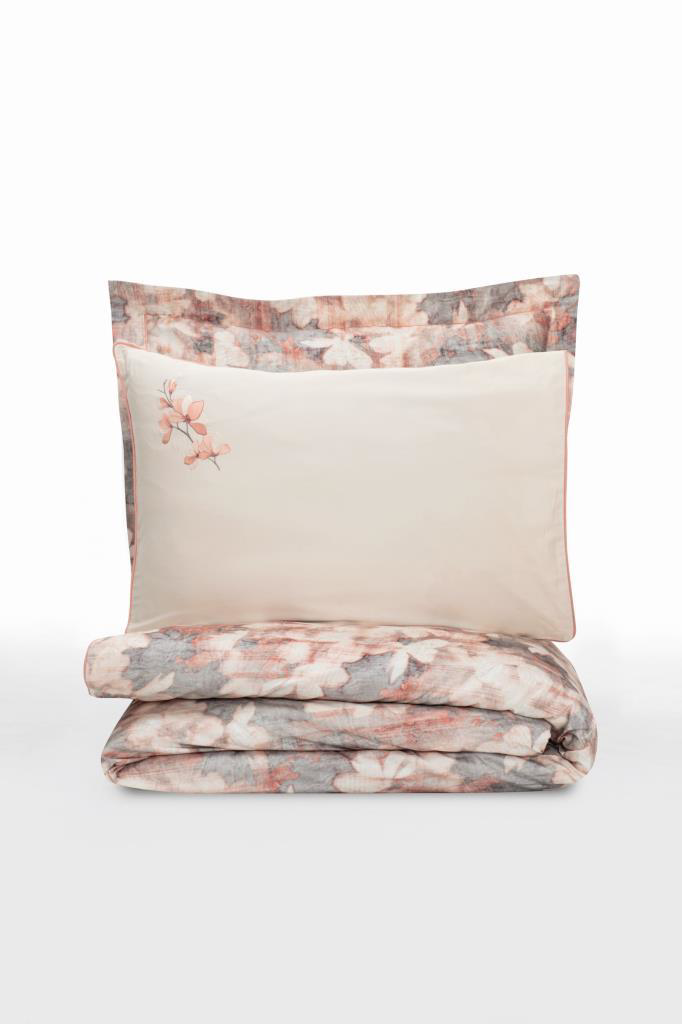 Çift Kişilik Elit Saten Nevresim Takımı Layana Pembe