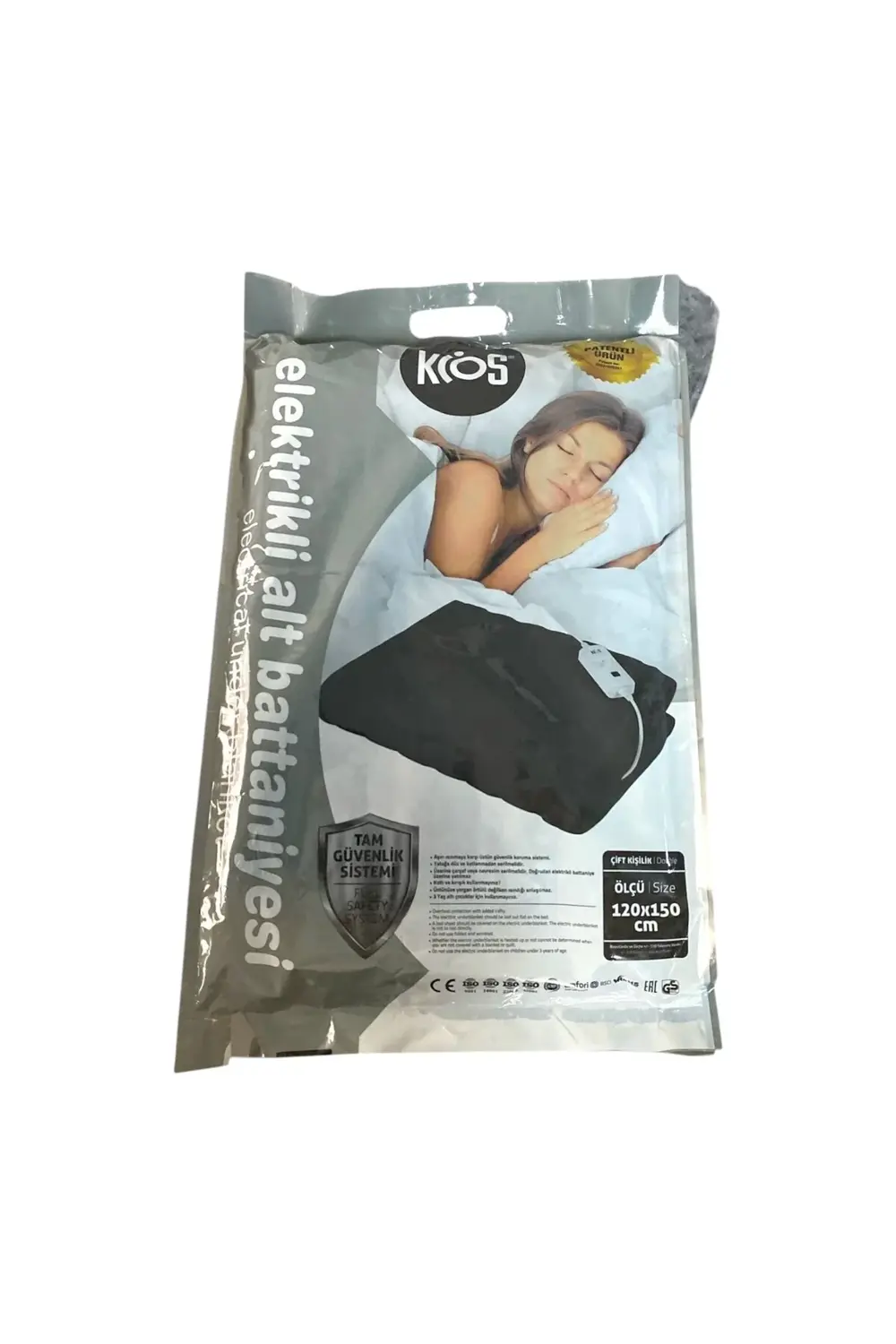 Çift Kişilik Elektrikli Battaniye 120x150 cm 2 Kademeli Isı Ayarl