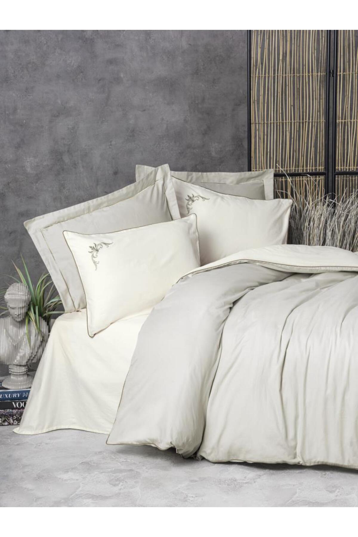 Doremodam Çift Kişilik Elit Saten Nev Takımı Teresa Bej