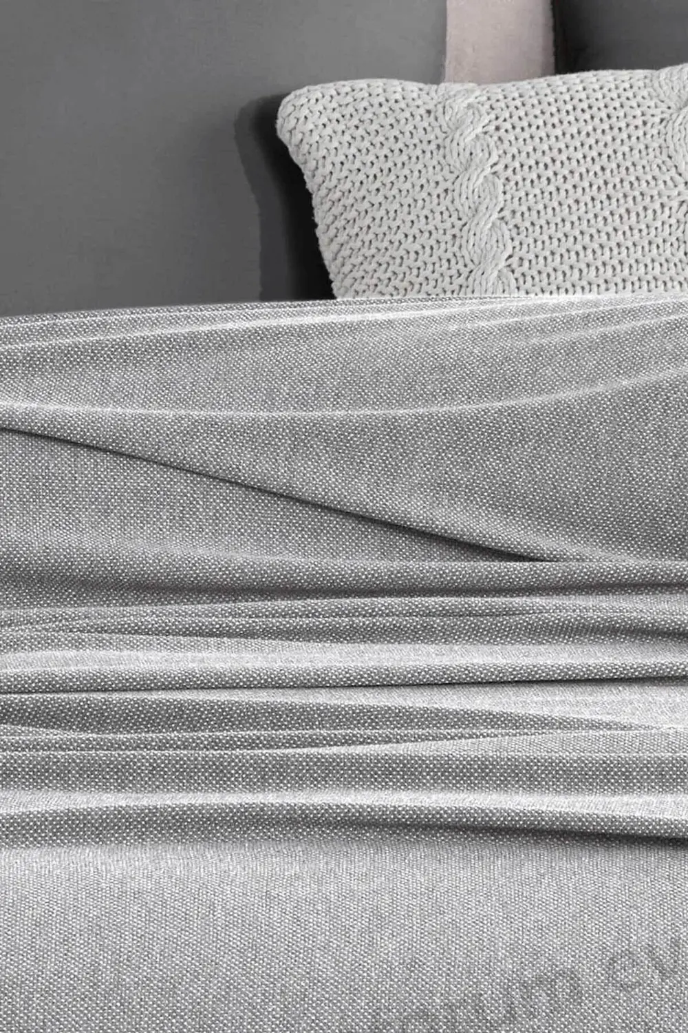 Çift Kişilik Klimalı Dört Mevsim Açık Gri Pike Yatak Örtüsü