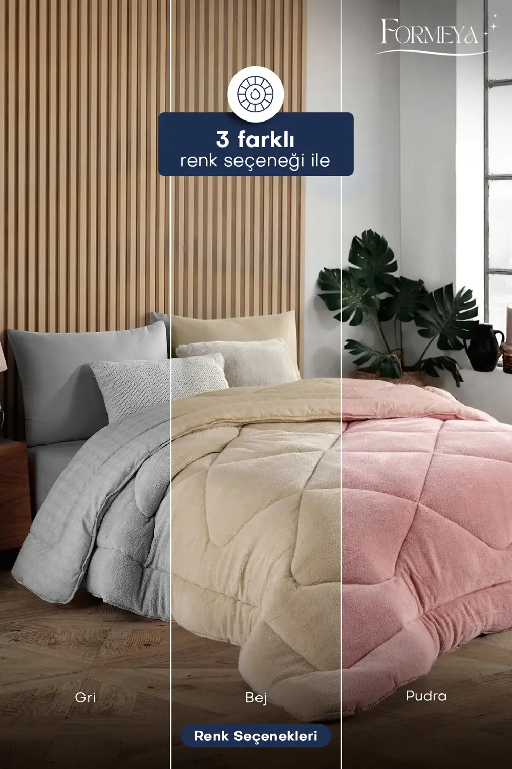 Çift Kişilik Lüx Pudra Wellsoft Yorgan Çift Taraflı 195x215 cm (2