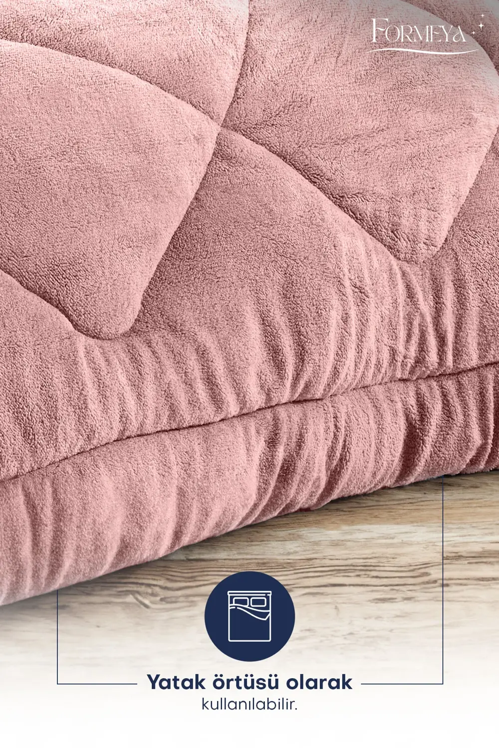 Çift Kişilik Lüx Pudra Wellsoft Yorgan Çift Taraflı 195 X 215