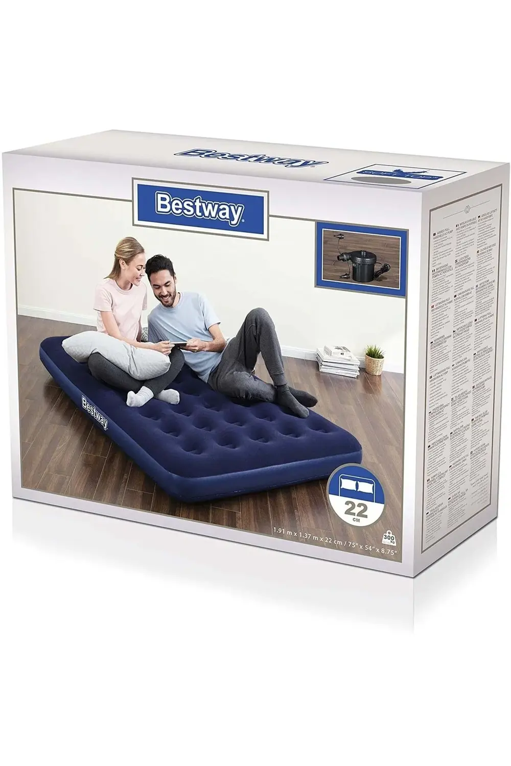 Çift Kişilik Lüx Şişme Mavi Yatak 67287