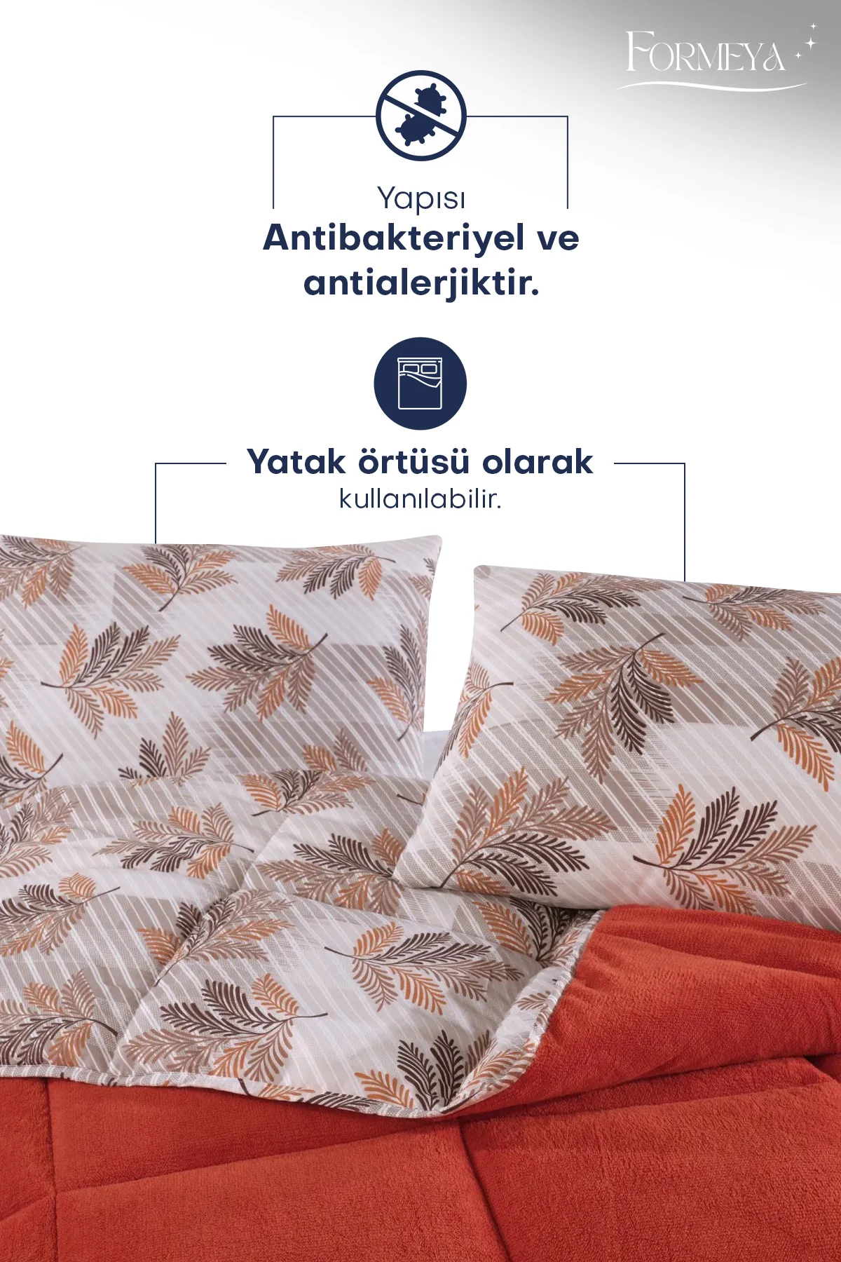 Çift Kişilik Lüx Wellsoft Yorgan Çift Taraflı Yastık Kılıflı 195x