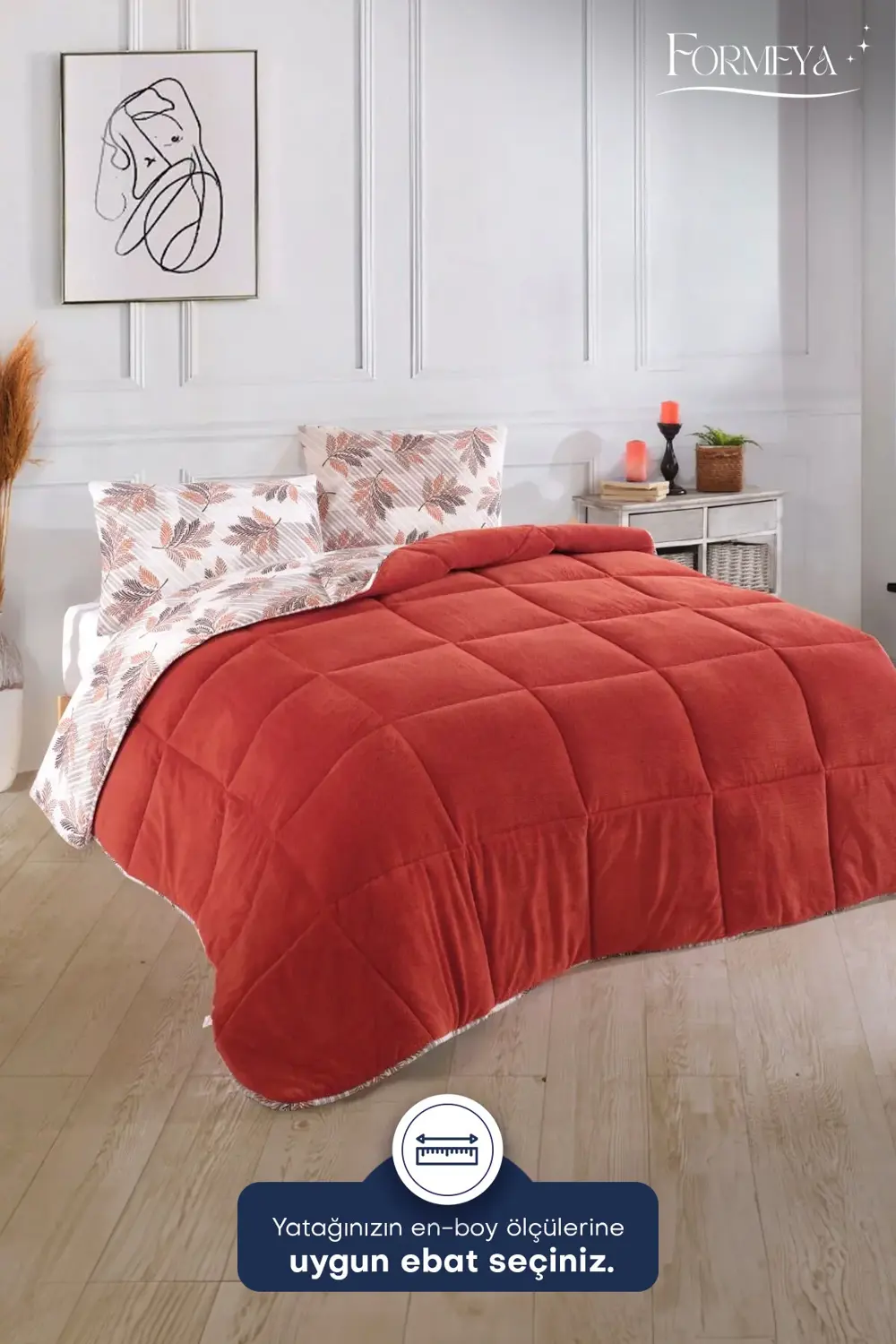 Çift Kişilik Lüx Wellsoft Yorgan Çift Taraflı Yastık Kılıflı 195x