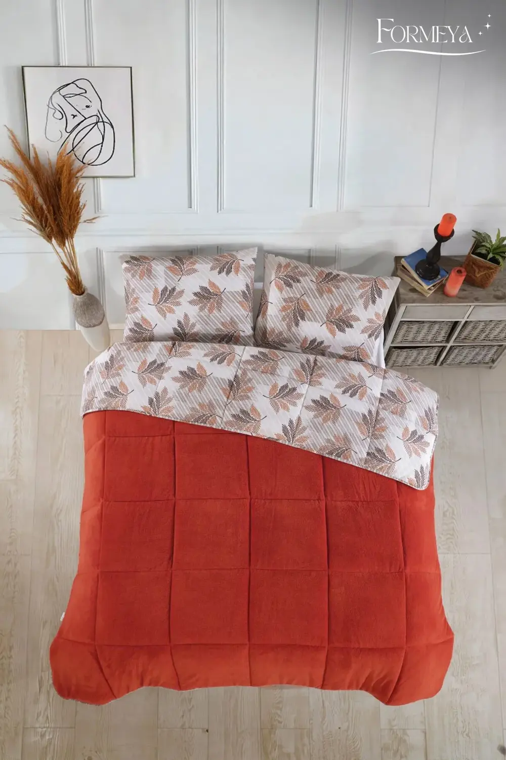 Çift Kişilik Lüx Wellsoft Yorgan Çift Taraflı Yastık Kılıflı 195x