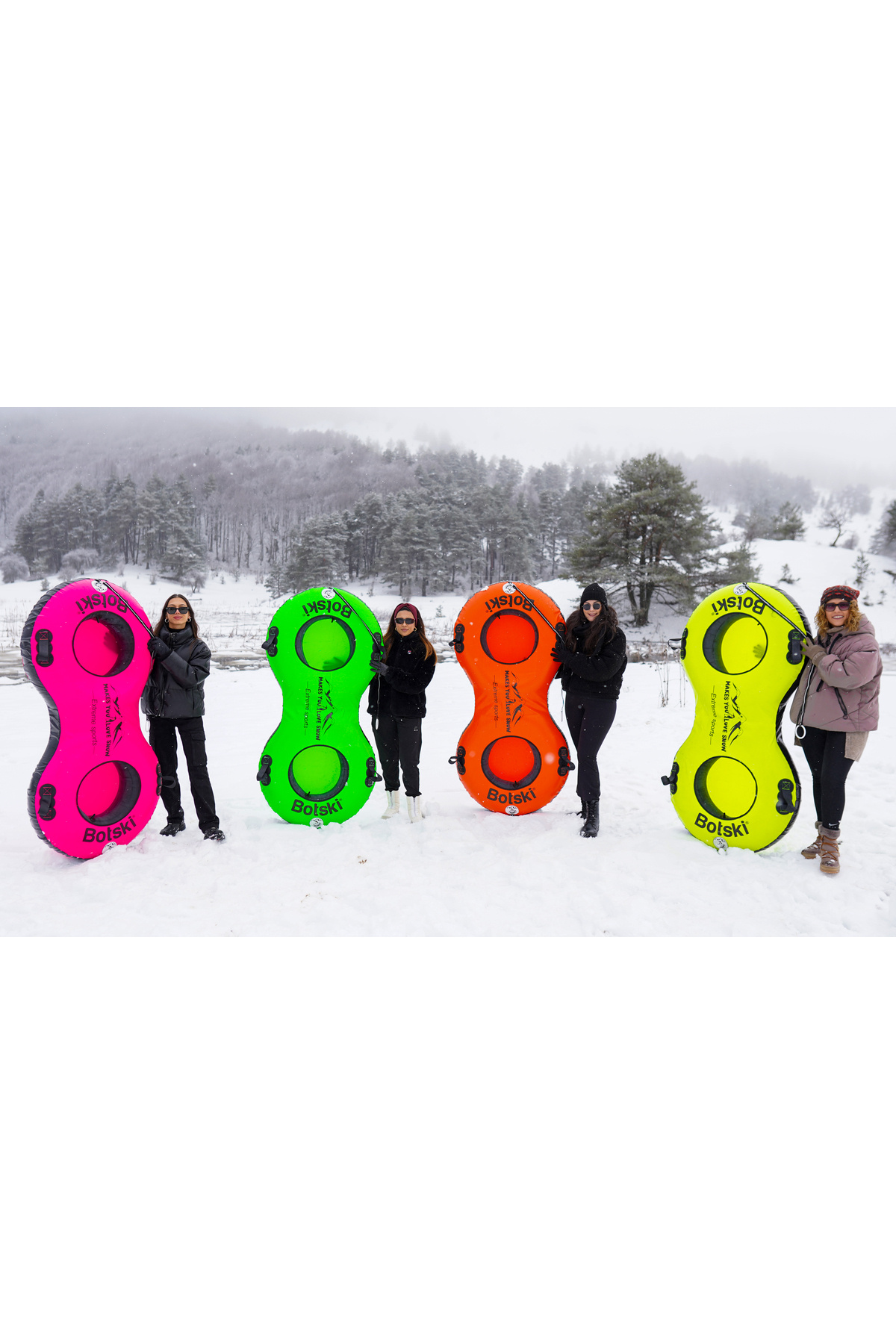 Çift Kişilik Neon Şişme Kar Botu & Kar Kızağı