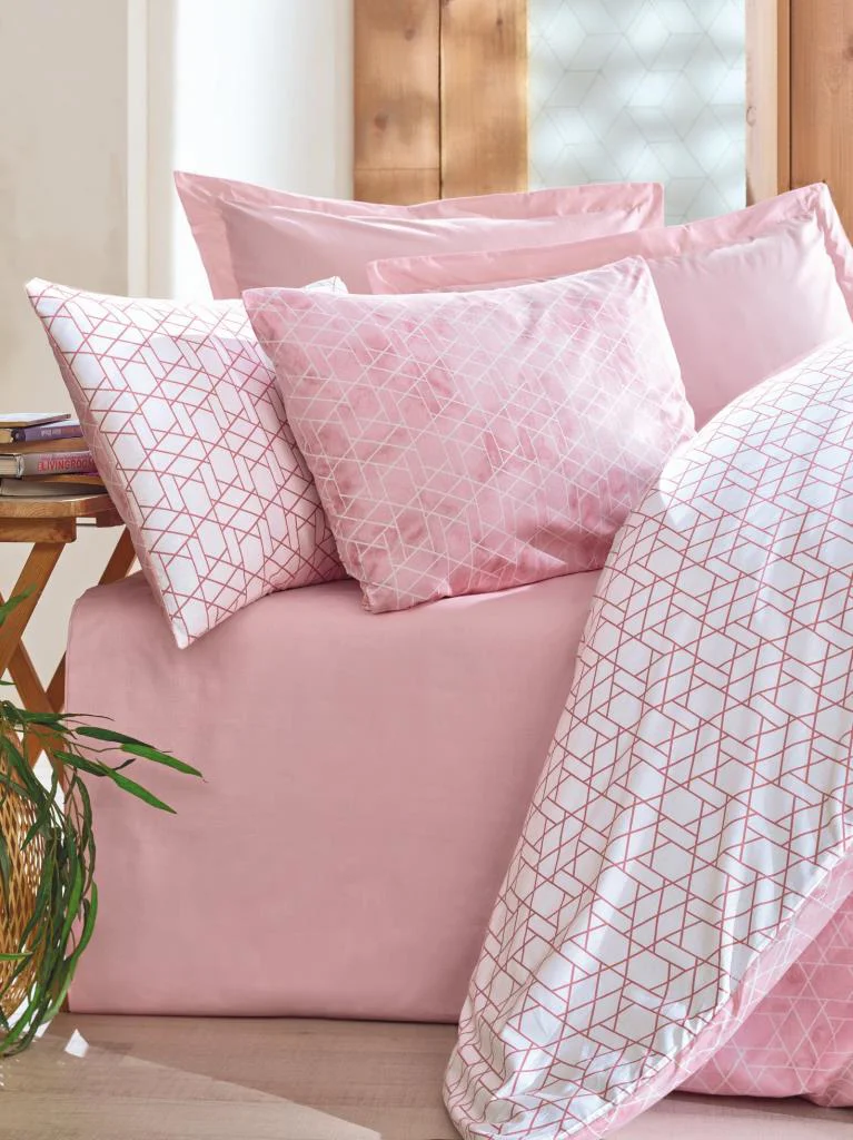 Çift Kişilik Nev Takımı Minimal  Pembe