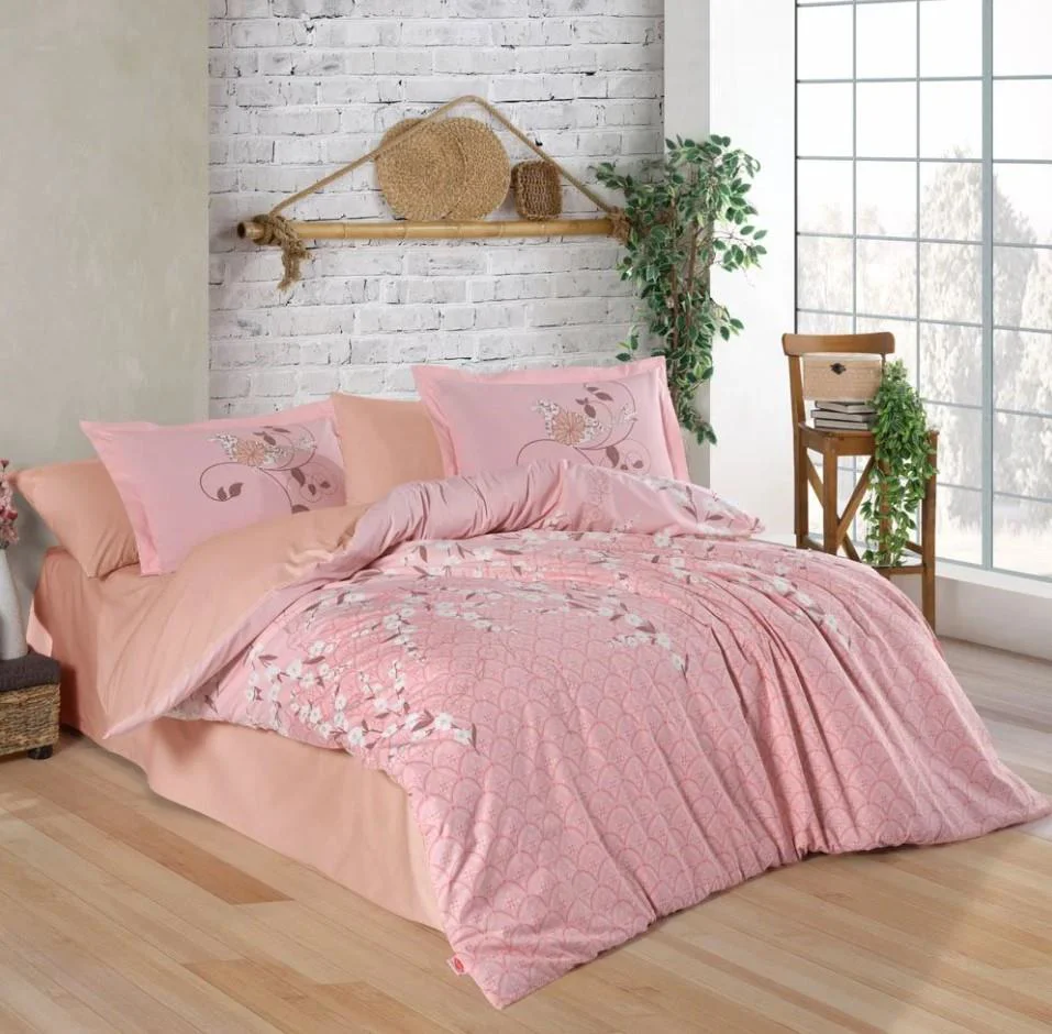 Çift Kişilik Poplin Nev Takımı Missy Pudra
