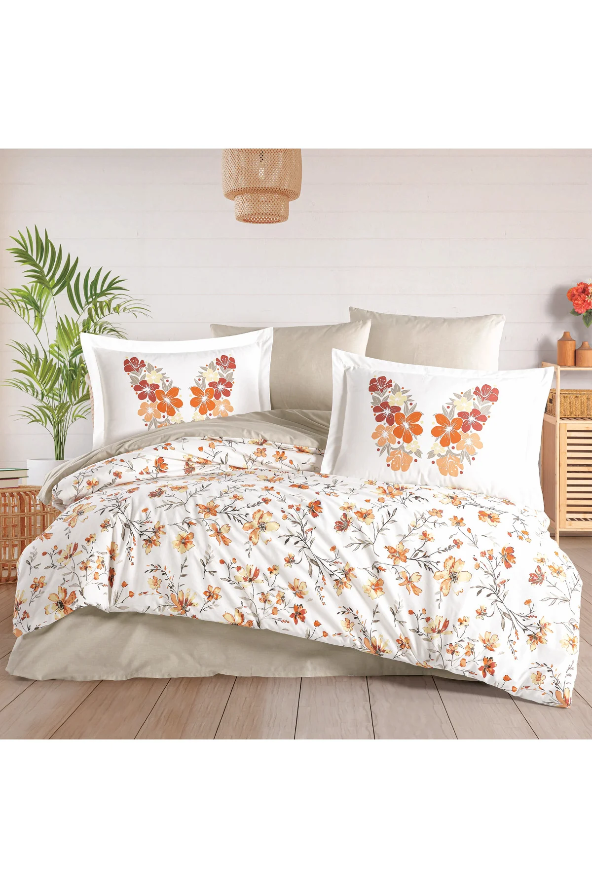 Çift Kişilik Poplin Nev Belis Oranj