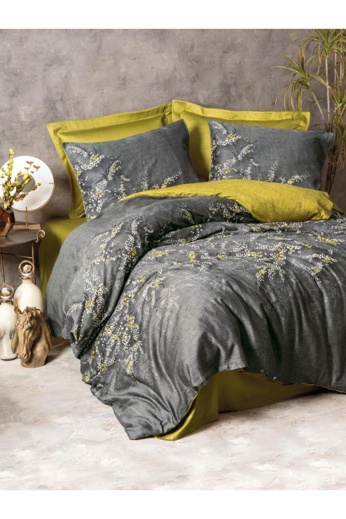 Angoravi Çift Kişilik Saten Nev Takımı Libby Yeşil