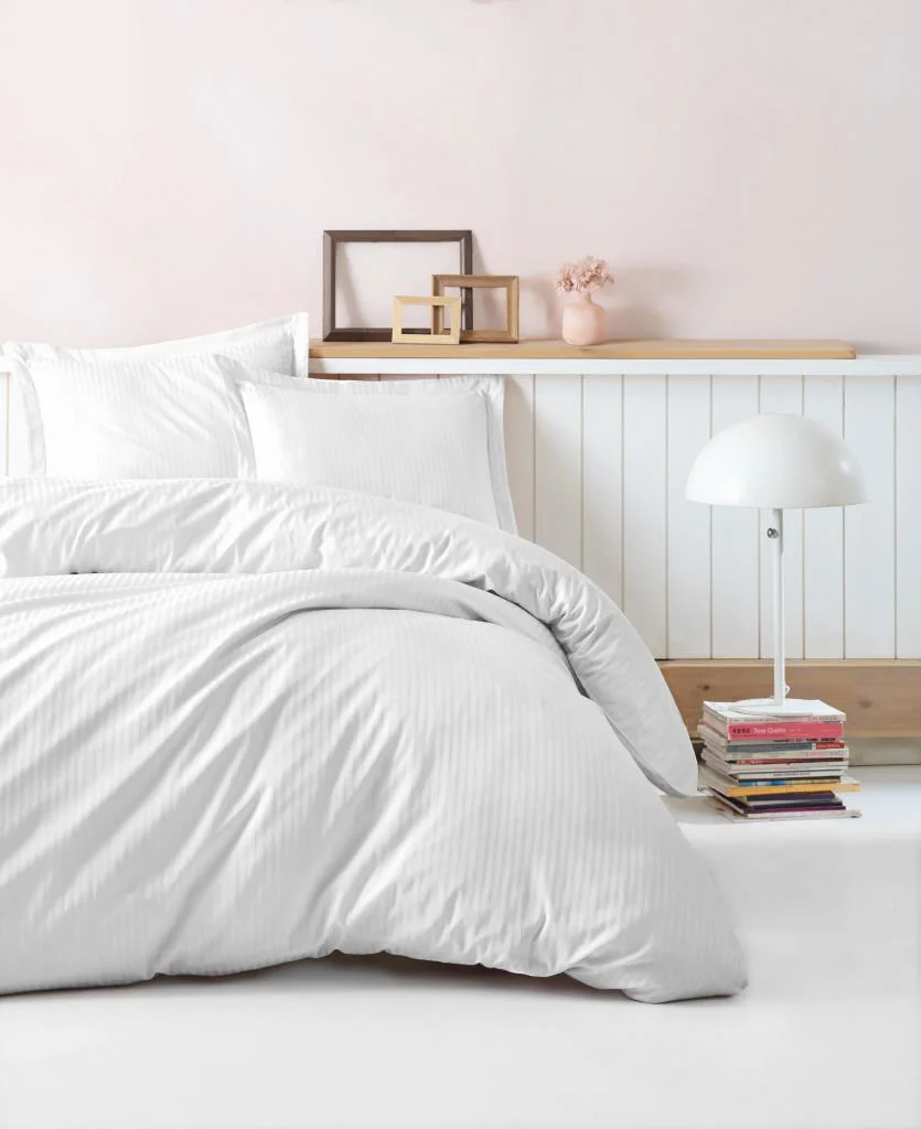 Çift Kişilik Saten Nev Takımı Elegante Stripe Beyaz Fiyatı, Yorumları ve Özellikleri