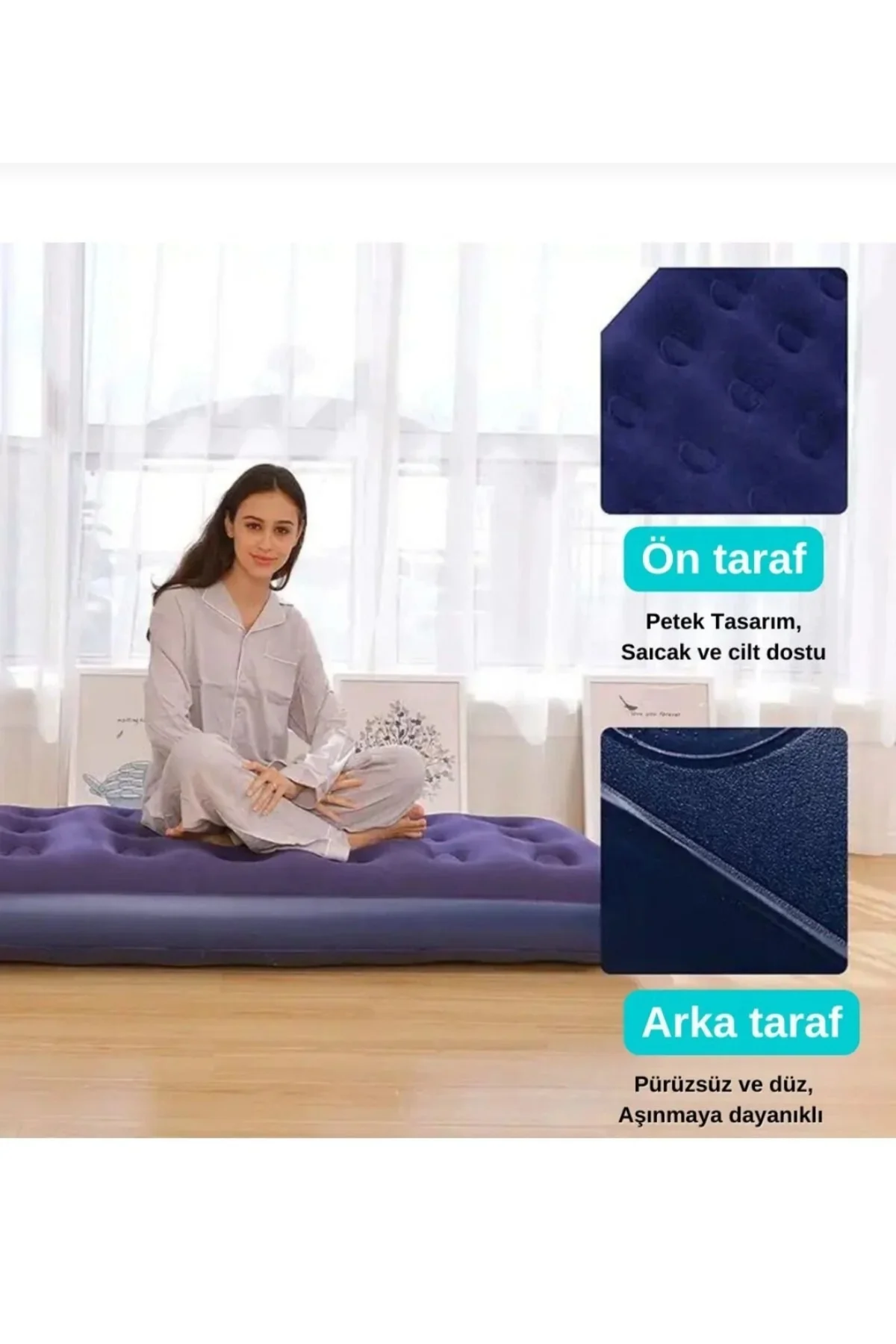 Çift Kişilik Şişme Yatak 191x137x22 Cm