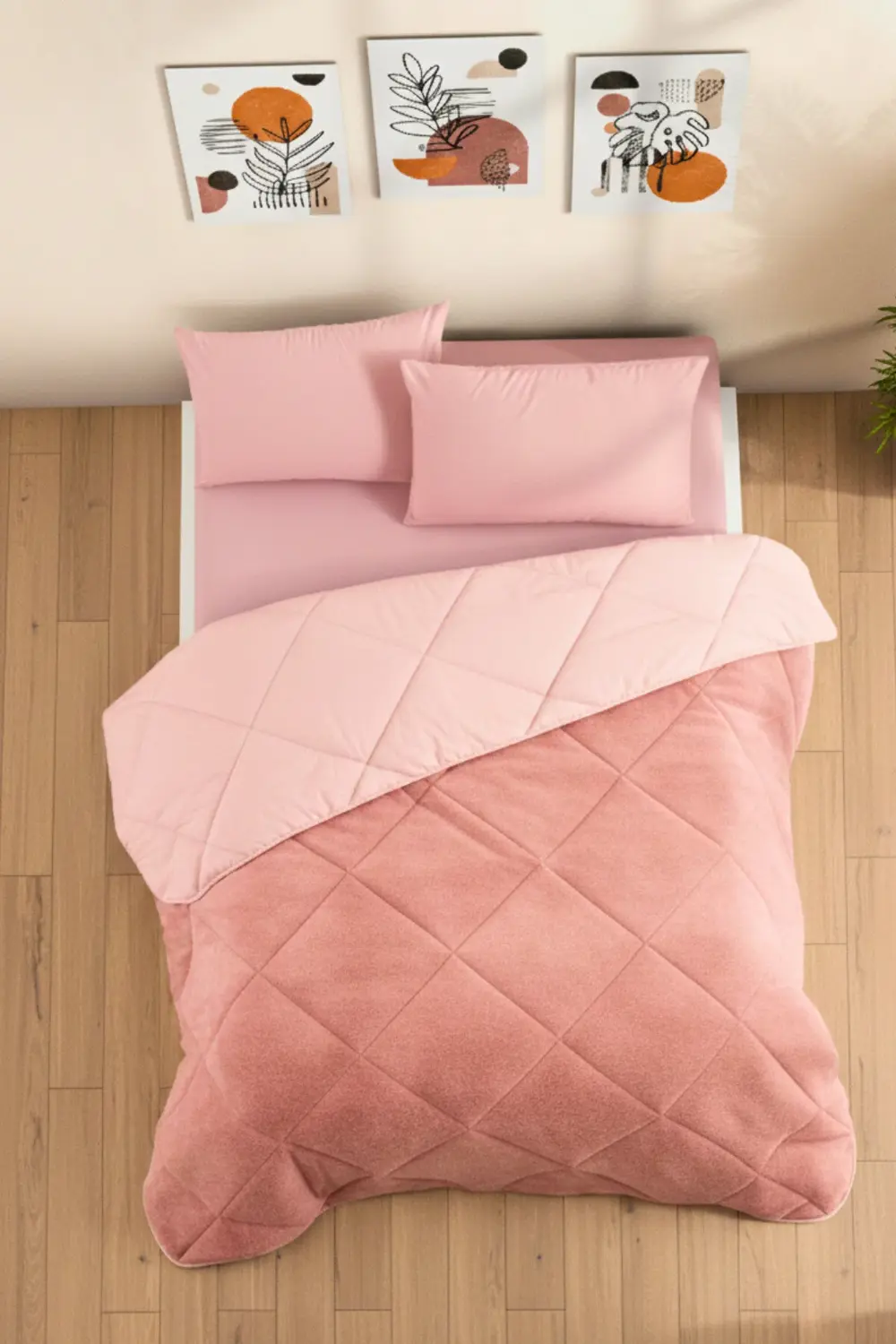 Çift Kişilik Wellsoft Yorgan Uyku Seti - Lastikli Çarşaflı 2 Yast