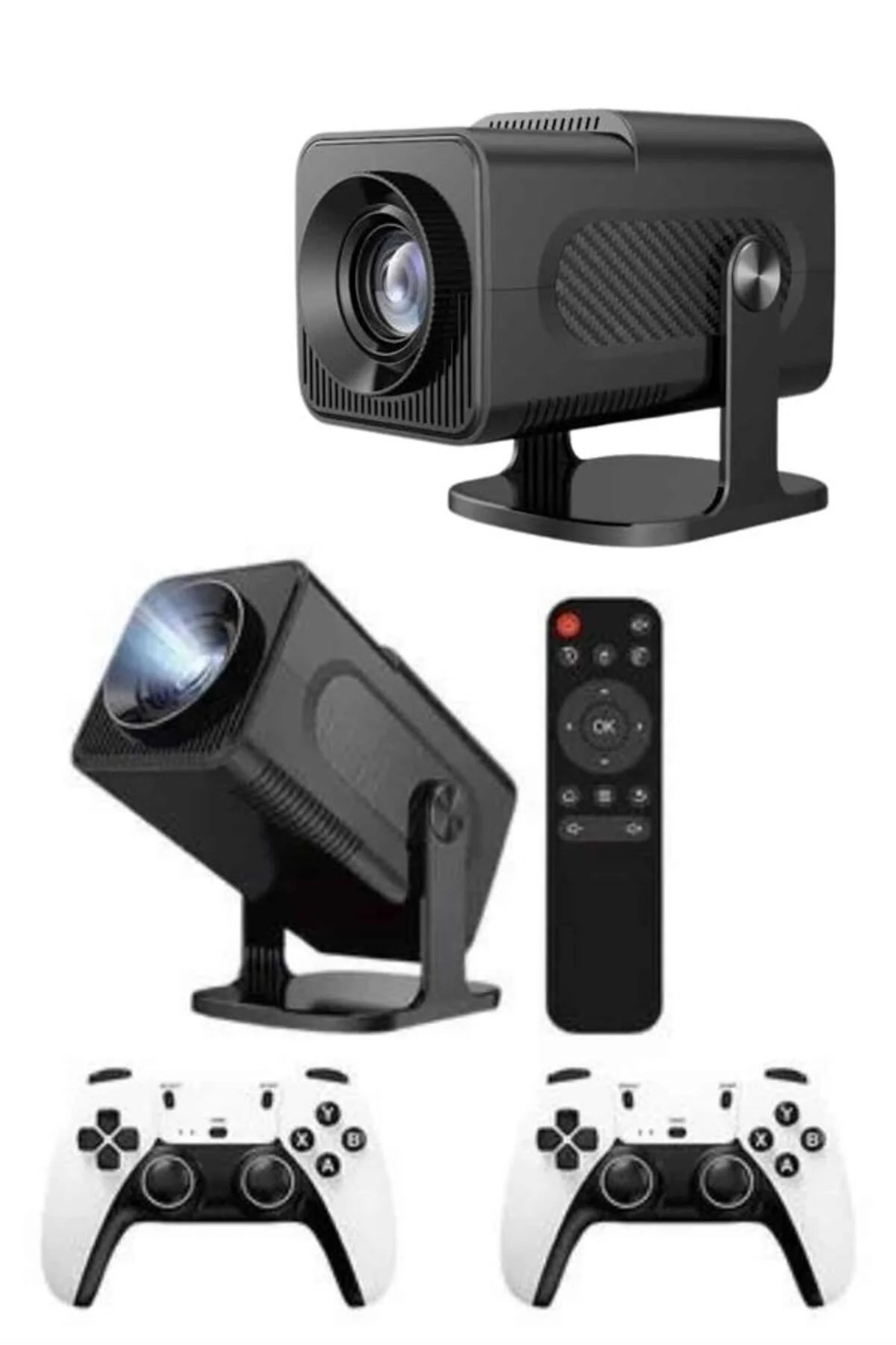 Çift Kollu Game Box Projeksiyon Cihazı Kumandalı Android Tv Dahil