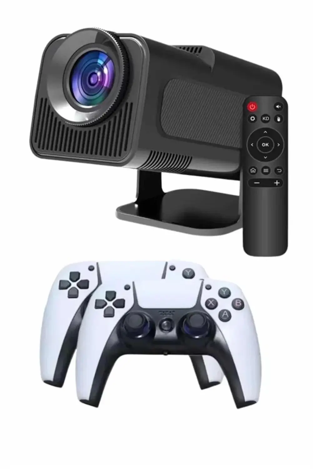 Çift Kollu Game Box Projeksiyon Cihazı Kumandalı Android Tv Dahil